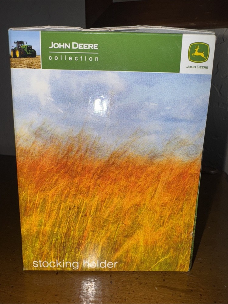 John Deere Santa On Tractor Stocking Holder