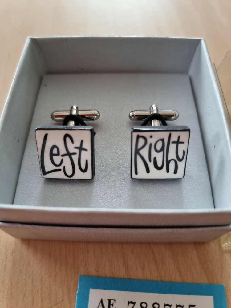 Left And Right Cufflinks Fancy Font Great Condition.