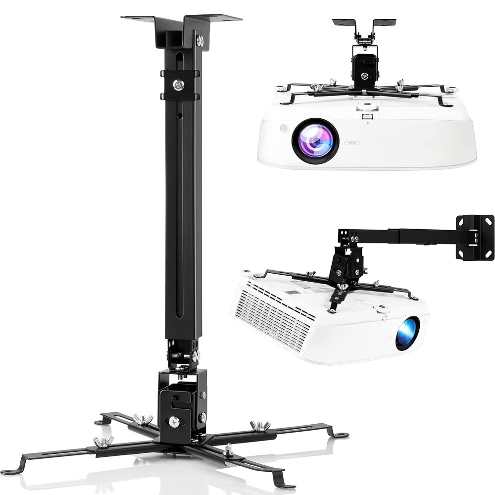 Ceiling Projector Mount Universal Bracket for Low Profile Installation Black