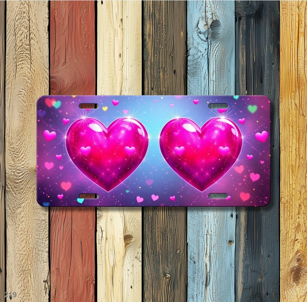 High Quality Hearts License Plate Personalized Auto Tag Unique Gift