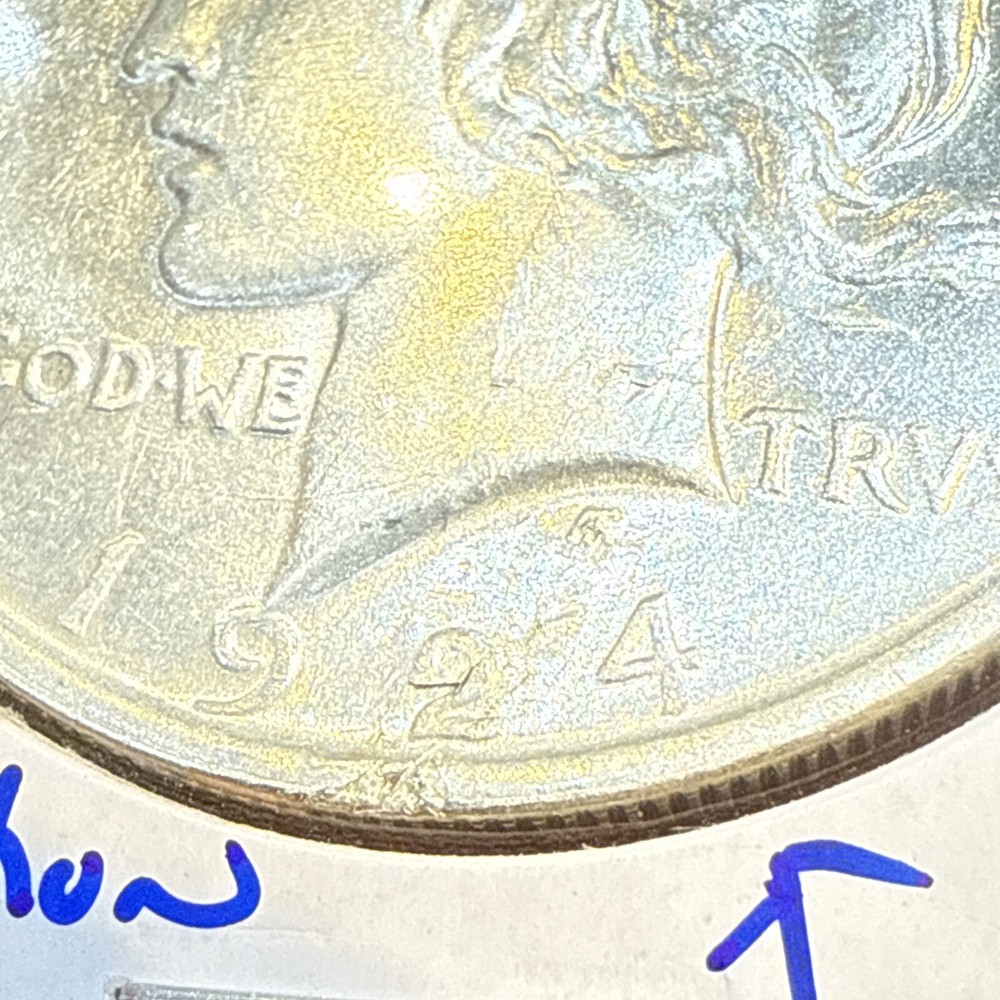 1924 Lamination Error $1 Peace Silver Dollar