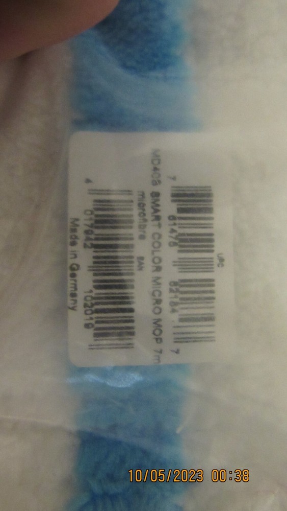 Unger Flat Cut End Wet Mop Microfiber Blue MD40B