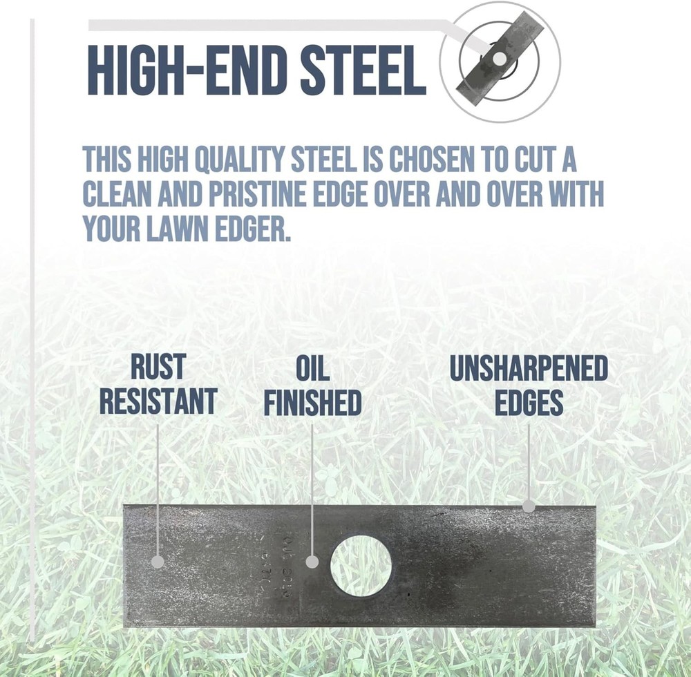 Effortless Lawn Edging with 2" x 8" Edger Blades - Balanced & Rust-Resistant