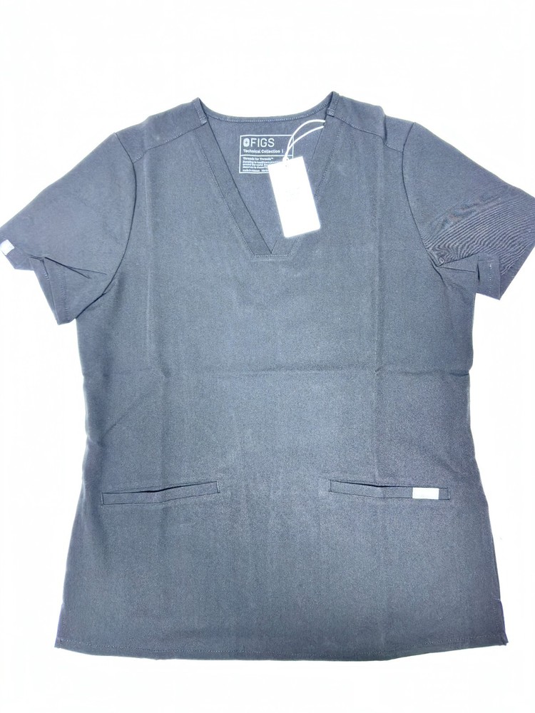 Figs Womens Casma Scrub Top - Small Black