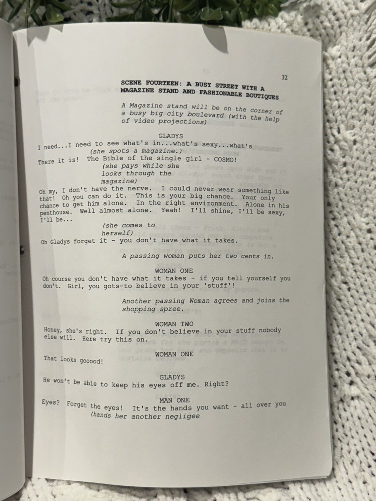Whistle Blower Musical Script 1st Draft Yvette Freeman Hartley Rare Unproduced