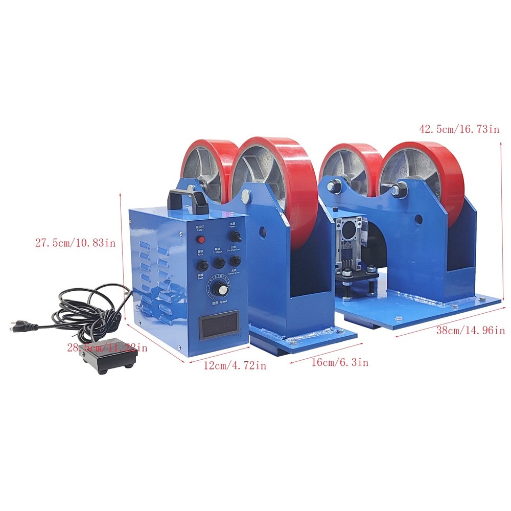 2000kg/4400lbs Loading Welding Rolls Split Type Welding Positioner 1.9-39.3inch