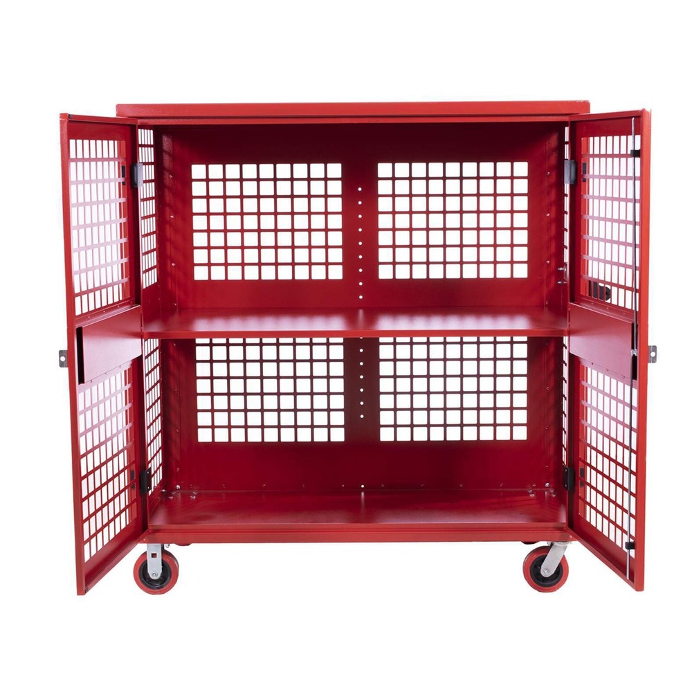 Security Cart 48" x 54" x 25" | Rolling, Adjustable Shelf Security Truck