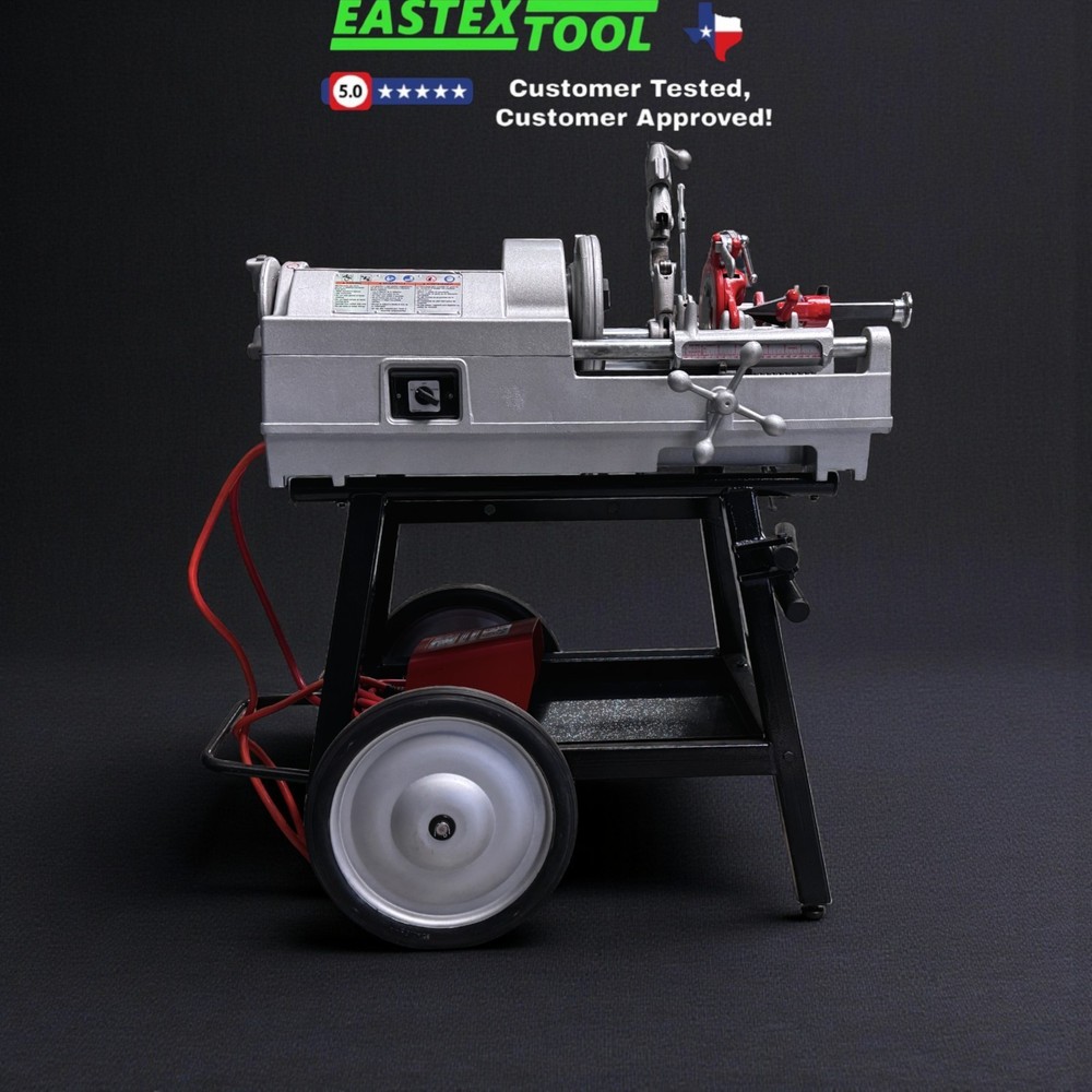RIDGID 535 PIPE THREADING MACHINE WITH STAND, REFURBISHED BY EASTEX TOOL