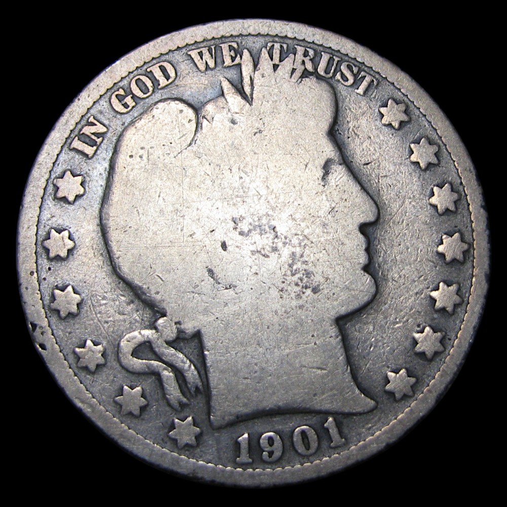 1901-S Barber Half Dollar Silver ---- Nice Coin ---- #PP432