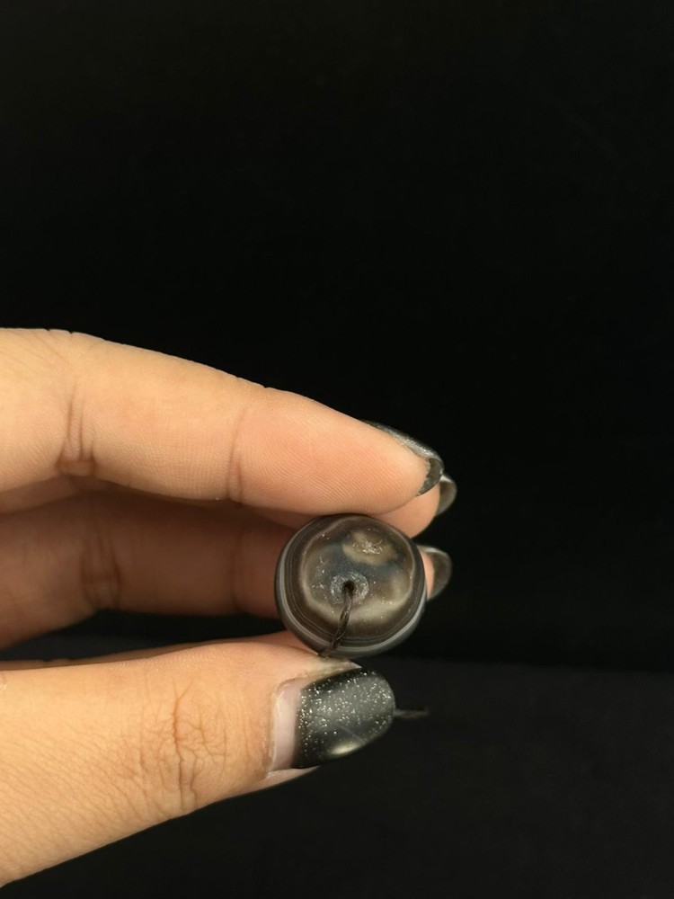 Authentic Ancient Large Banded Agate Stone Dzi Bead in Good Condition