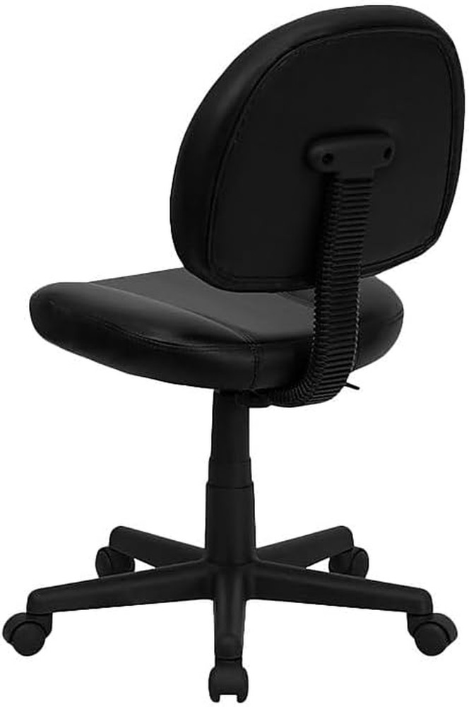 Ergonomic Black Leathersoft Swivel Task Chair with Back Depth Adjustment
