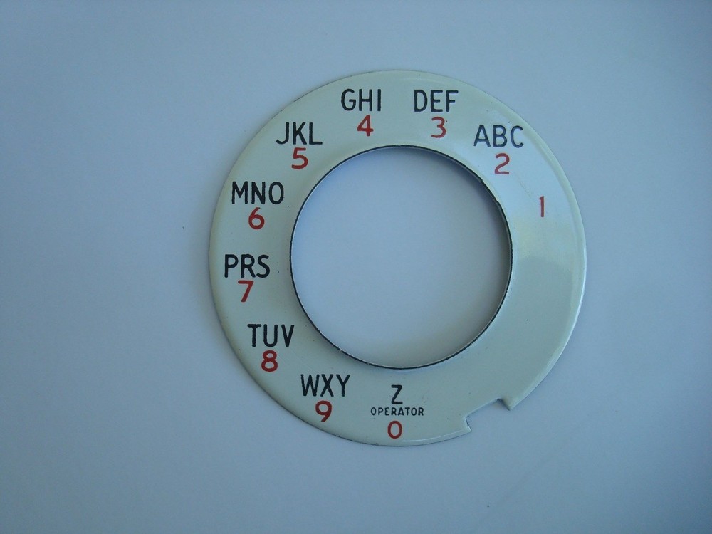 Automatic Electric Telephone Porcelain dial plate Numeric and Alpha numeric