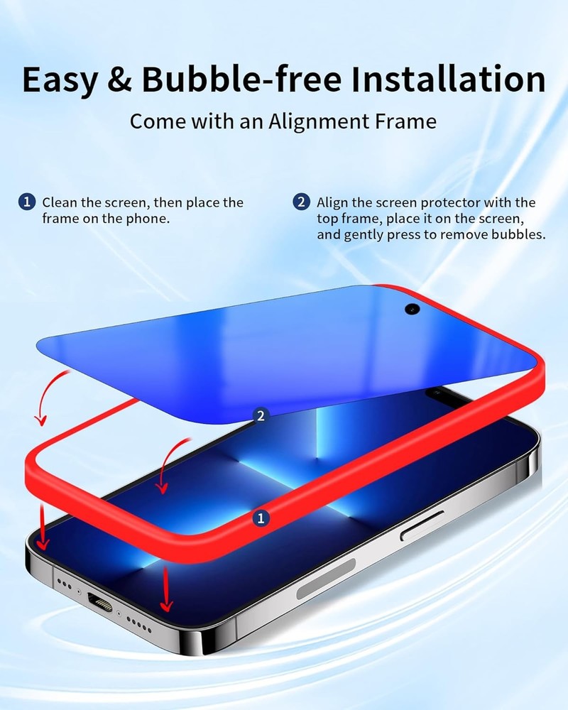 Privacy Screen Protector for iPhone 13 Pro / For iphone 14/ 13/ 13 Blue