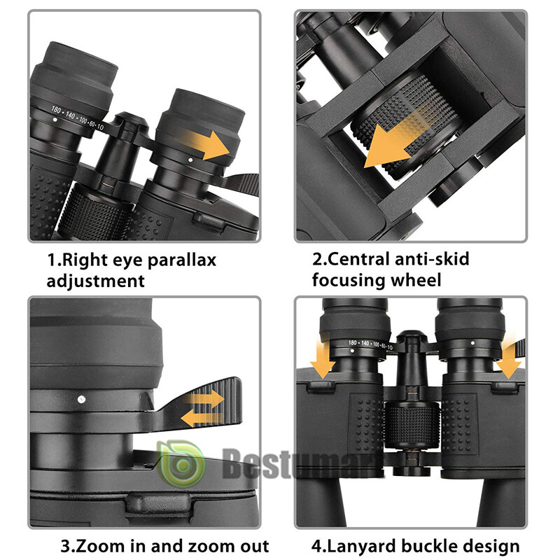 100x180 Autofocus Binoculars Powerful Long Range Fixed Focus Telescope Goggles