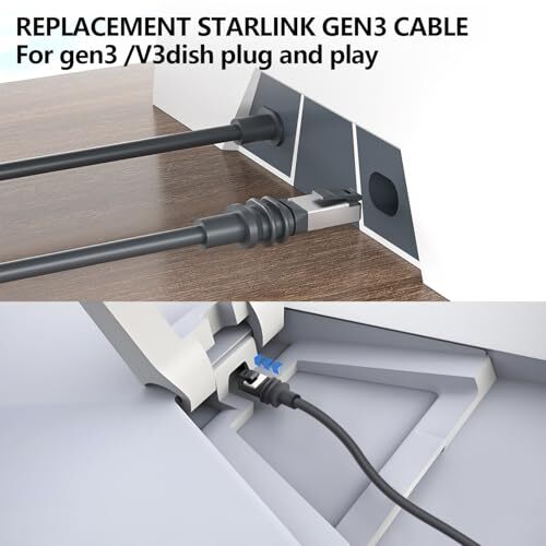 150FT Replacement Cable for Starlink Gen 3, Replacement Starlink 150 Ft Grey