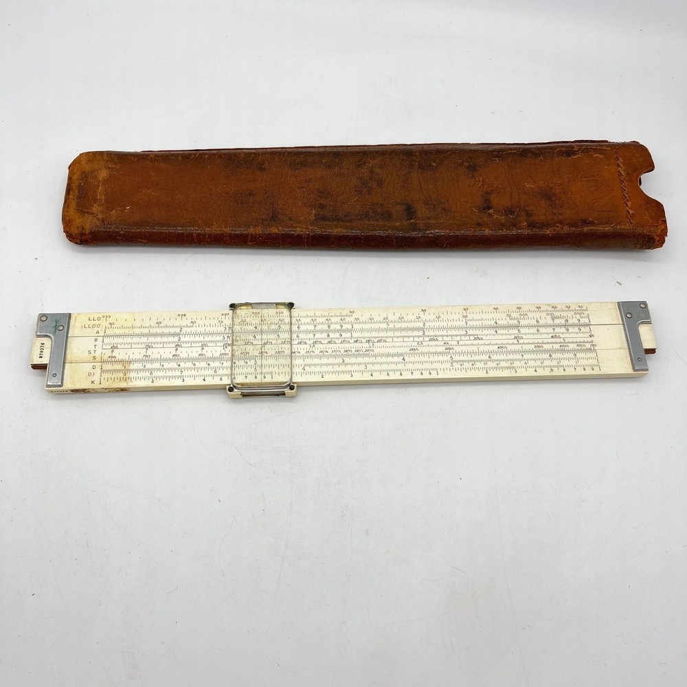 Keuffel & Esser K&E 4081-3 Log Log Duplex Decitrig Slide Rule Leather Case