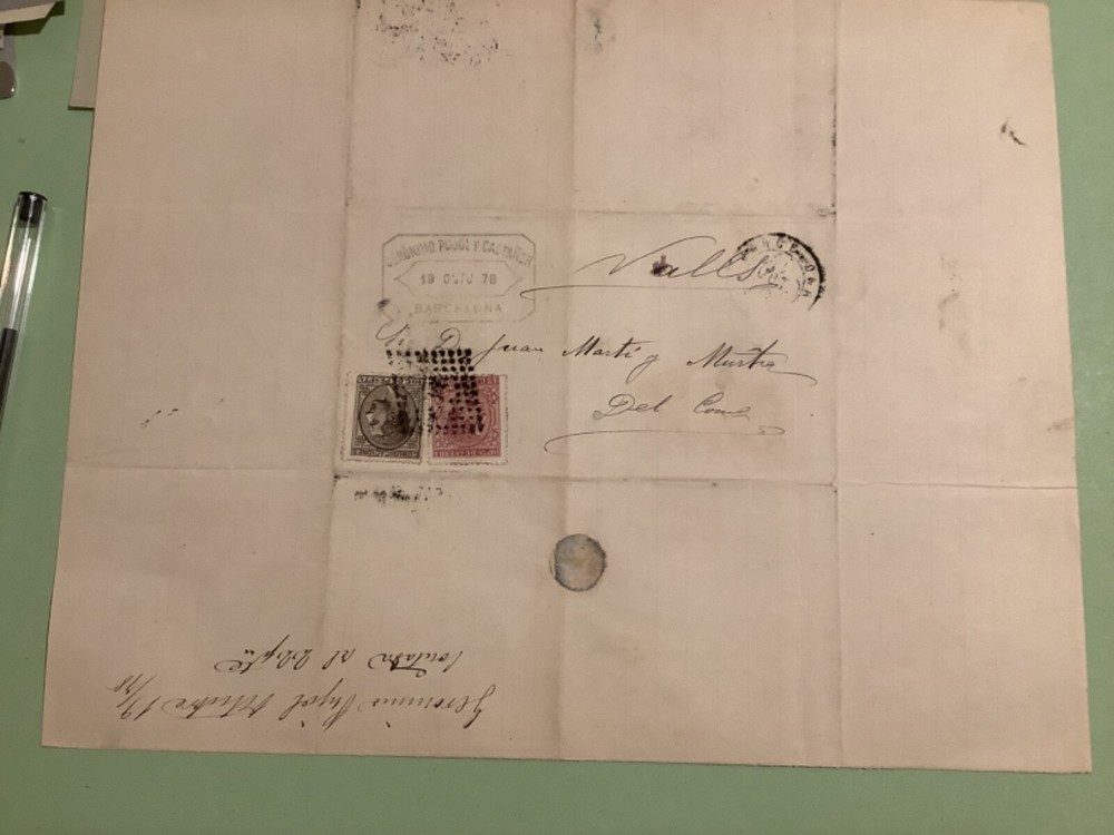 Spain 1879   postal cover  2 items Ref A1800