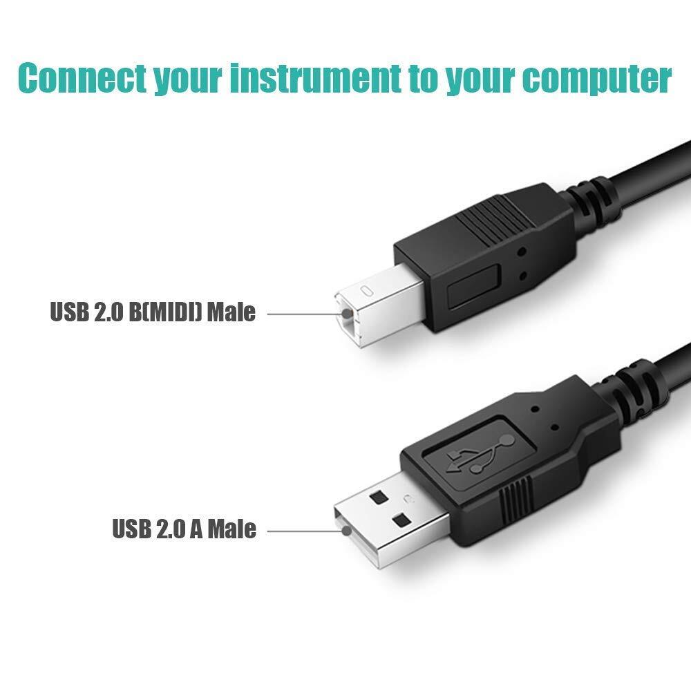 Ancable 3feet Usb B Midi Controller Cable Cord For Audio Interface Piano Midi Ke