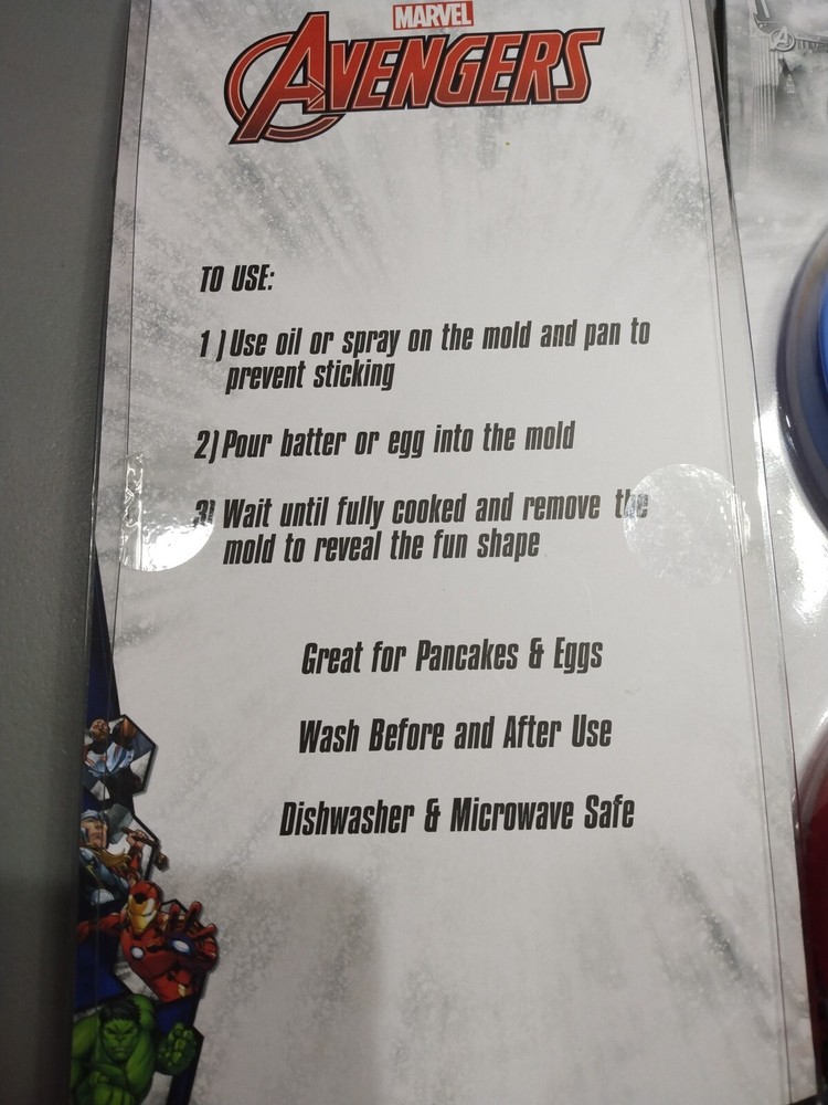 NEW Marvel's Avengers 4 Silicone Egg & Pancake Breakfast Molds double pack