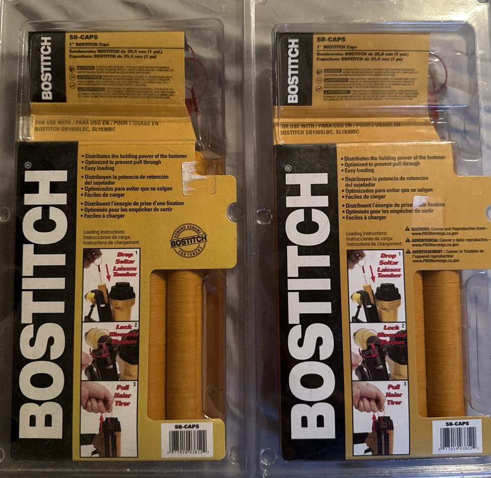 2 - Bostitch SB-CAPS 1” Plastic Button Caps