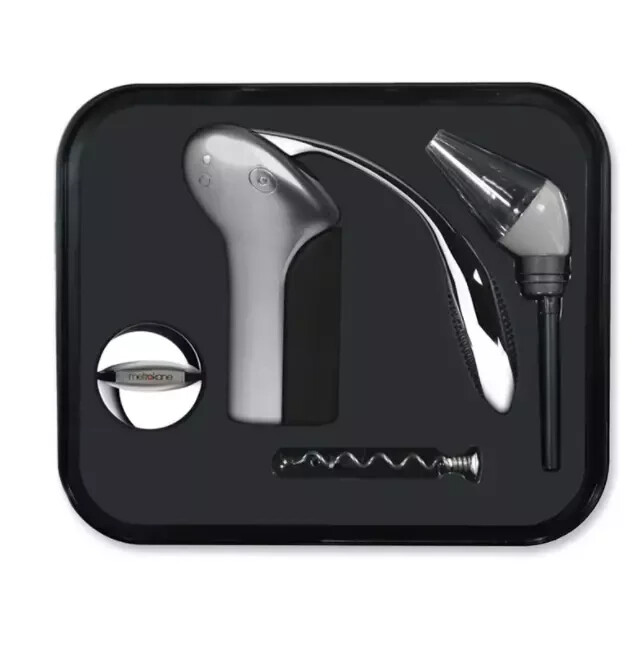 Metrokane Rabbit Vertical Rabbit Wine Aerator Set - Silver
