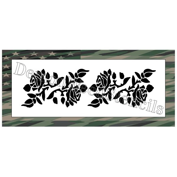 3"x8" Clear Plastic Stencil - Rose Border (MCA86) (.007")