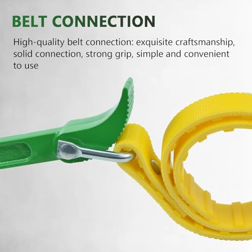 Adjustable Strap Wrench, 12’ Handle, Rubber Strap Pipe Wrench, Oil Filter