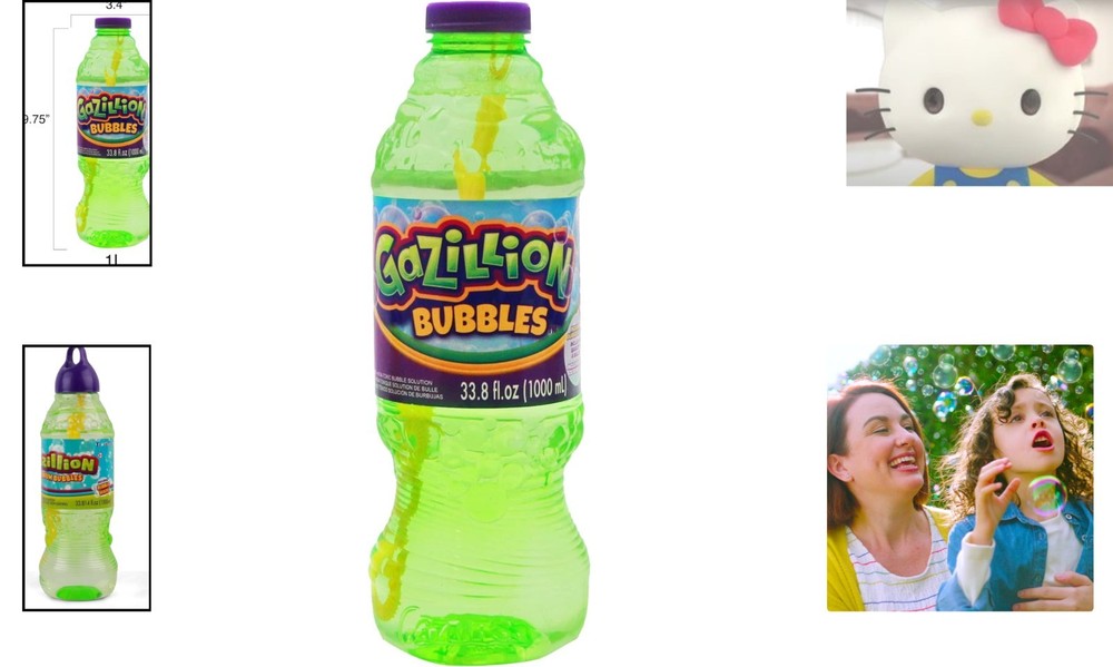 1 Liter Bubble Solution with 7-in-1 Wand - Safe & Non-Toxic Fun