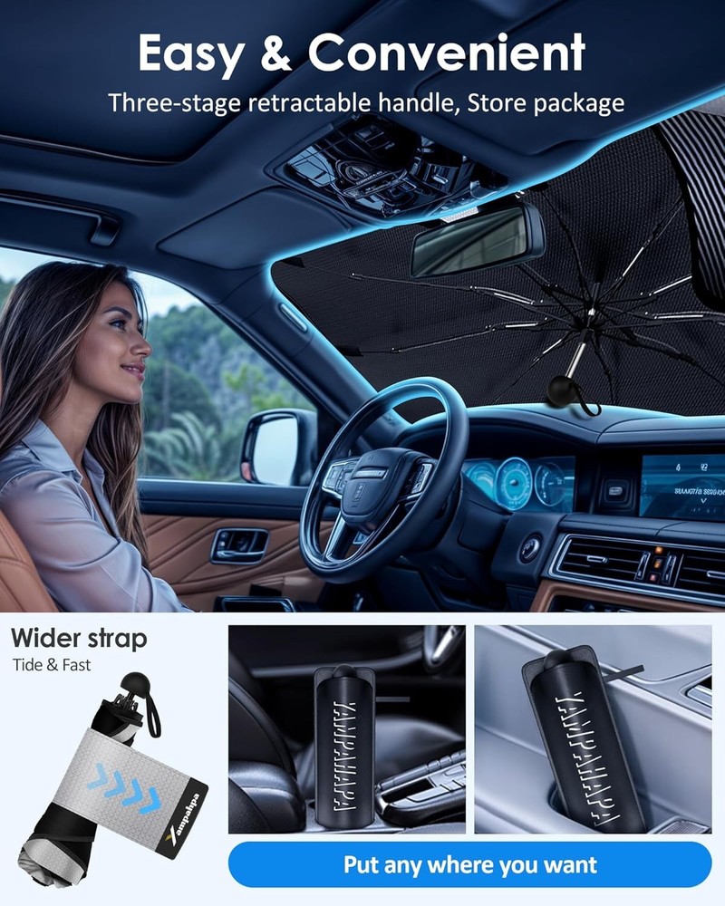 Windshield Sunshade, Foldable with UV Reflector, (57 in. x 31 in.)