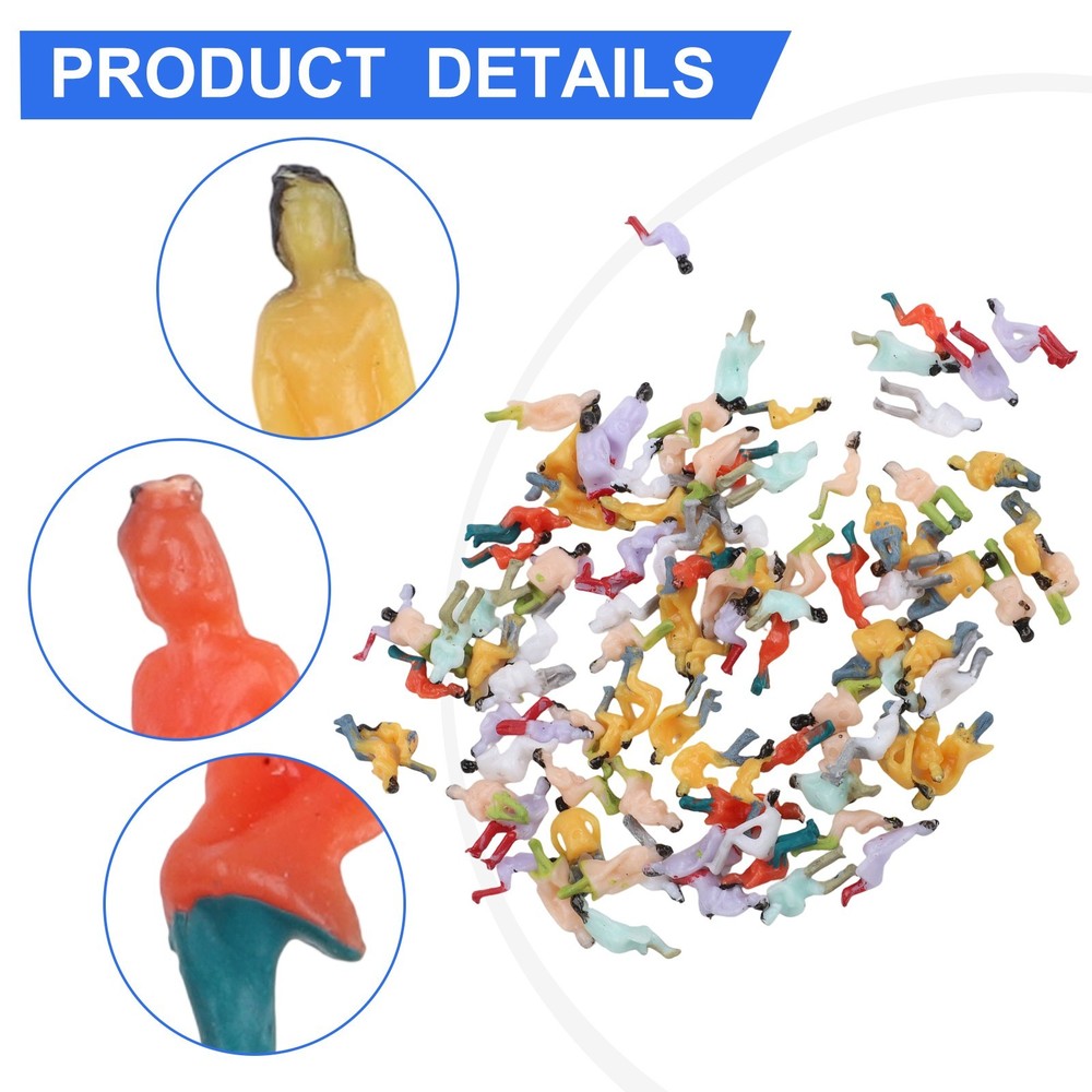 Painted Figures People Model Scale Sitting 100pcs ABS Model People Randomly Sent