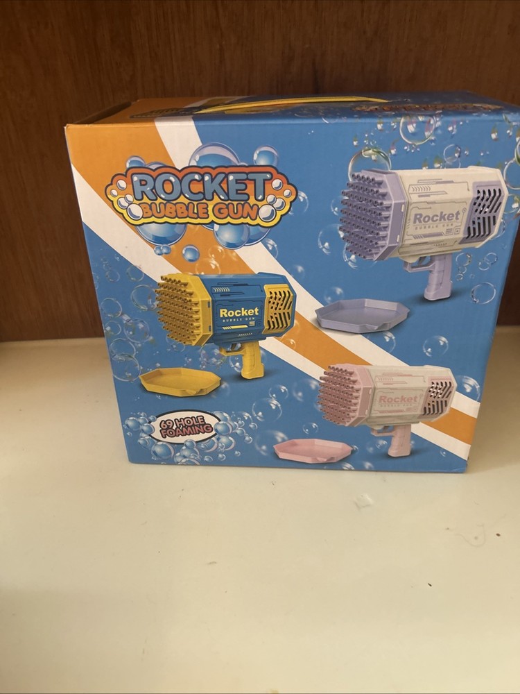 Rocket Bubble Gun 69 Hole Foaming w/Lighting Effects Bubble Machine