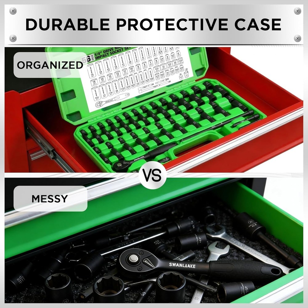 Professional SAE & Metric Socket Set with Ratchet
