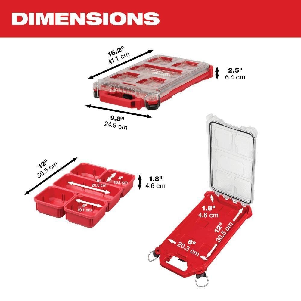 For Milwaukee 48-22-8436 5-Compartment PACKOUT Compact Low-Profile Tool Small