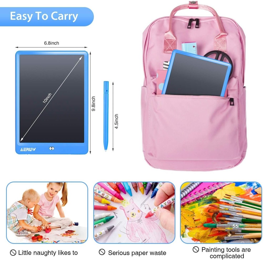 Eco-Friendly 10-Inch LCD Writing Tablet for Students & Professionals - Blue