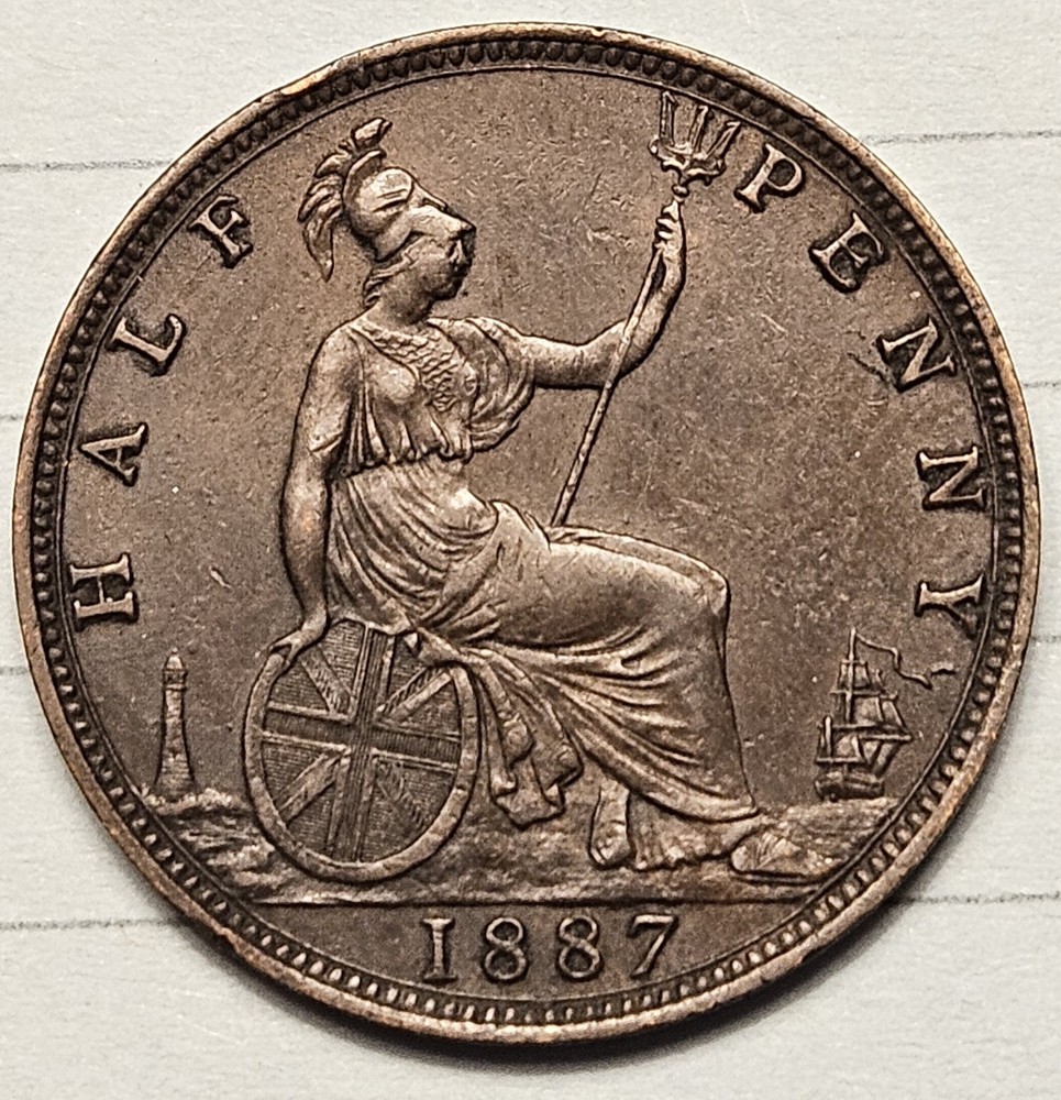 1887 Great Britain Half Penny High Grade