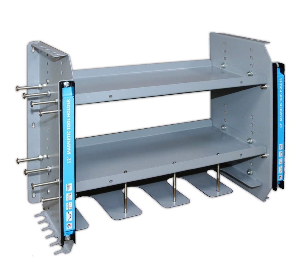 Wall-mounted Garage Tool Rack 3-Layer Tool Organization Device 12"Magnetic Strip