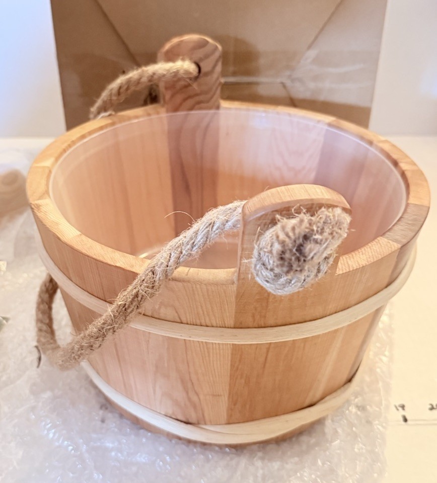 Sauna Bucket with Rope Handle