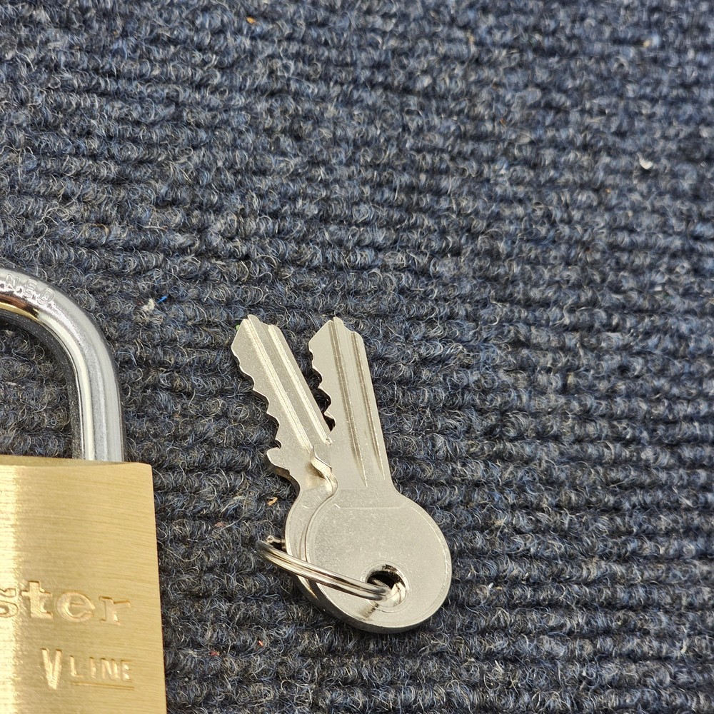 Master Lock 4140KA Padlock, Keyed Different, Standard Shackle, Rectangular Brass