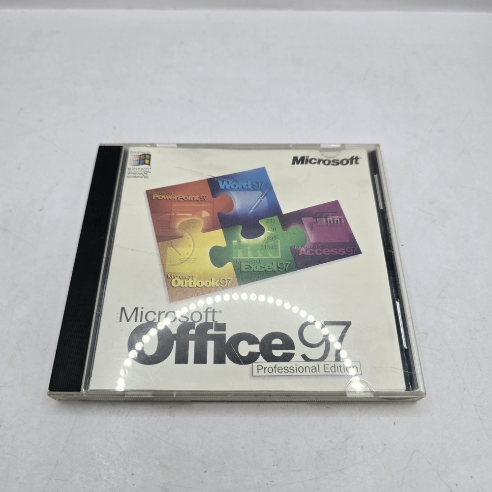 MICROSOFT OFFICE 97 Professional Edition (CD,1997) with CD Key Code