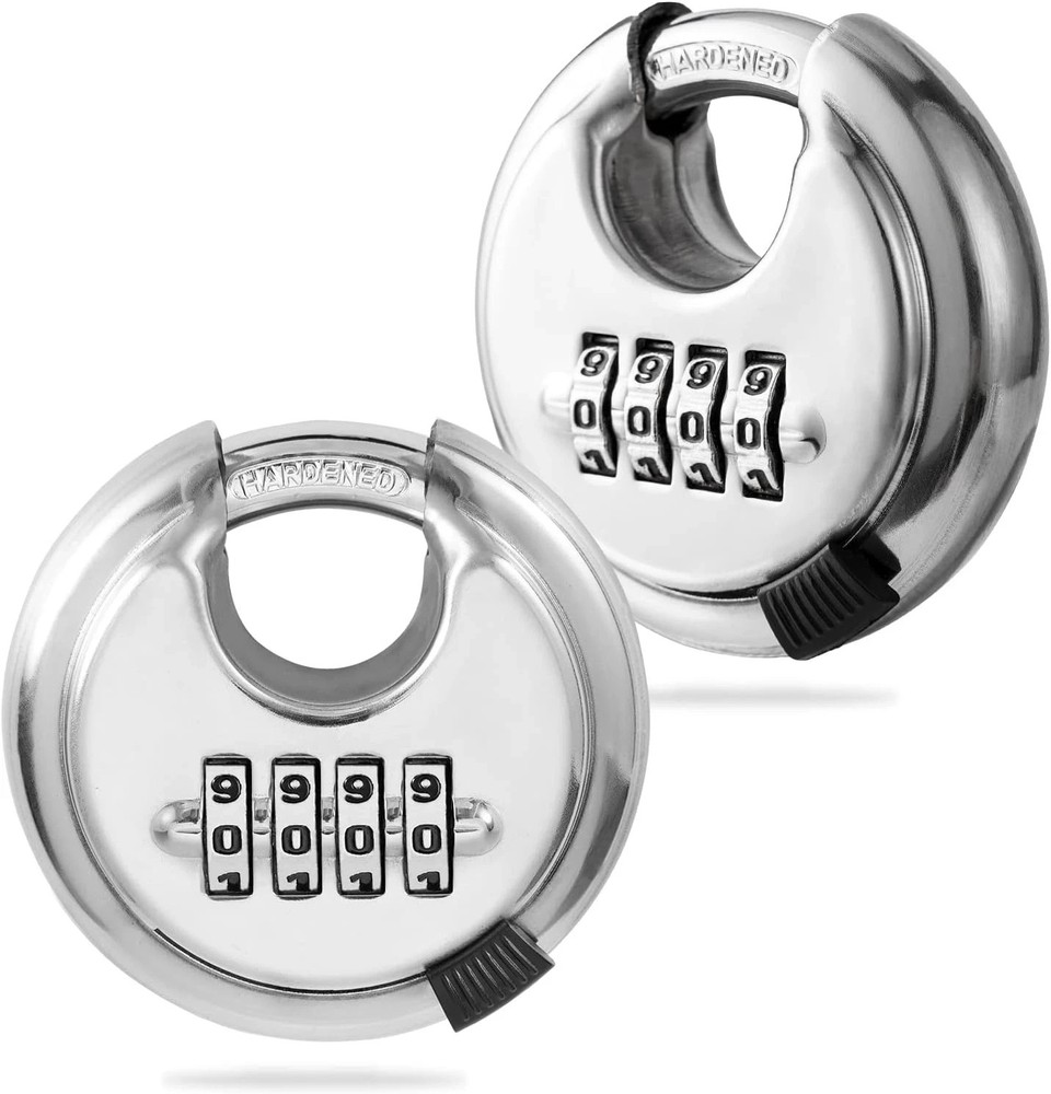 round Combination Lock, Uncuttable Combination Disc Padlock, 3/8 Inch ...