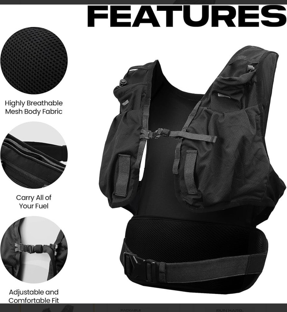 Packable Running Vest Hydration Backpack Adjustable Unisex NWT