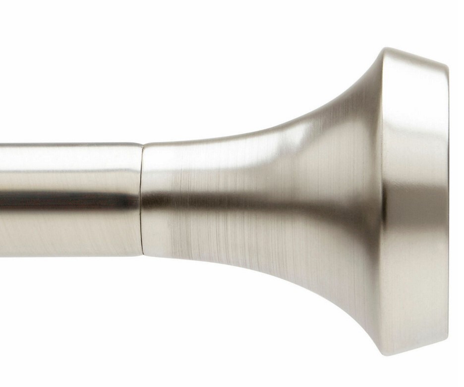 Ella 1" Adjustable Curtain Rod - Nickel, Two Sizes