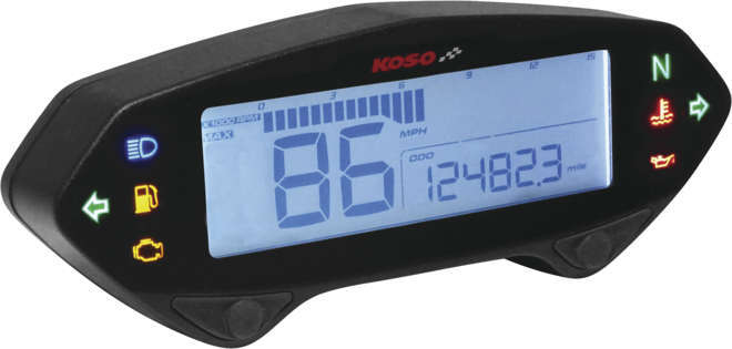 Koso Black DB01RN Multi Function Gauge Meter Harley Dyna Wide Glide 04-11