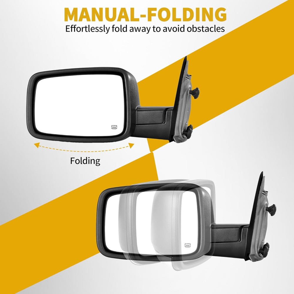 Left Driver Side Mirrors Compatible with 2009-2016 Dodge Ram 1500, 2010-2016 Ram