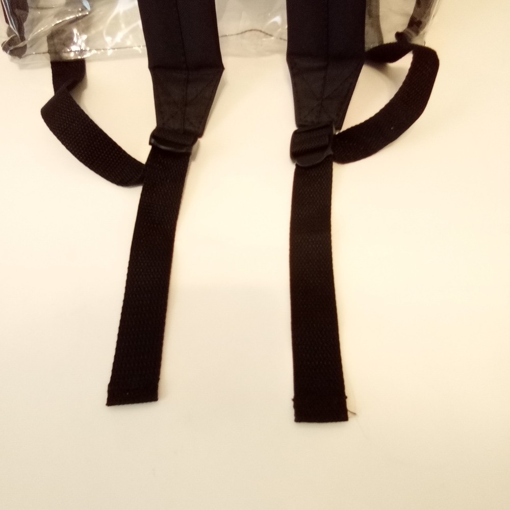 Invision Clear Black Double Adjustable Straps Top Handle Plastic Backpack NWT