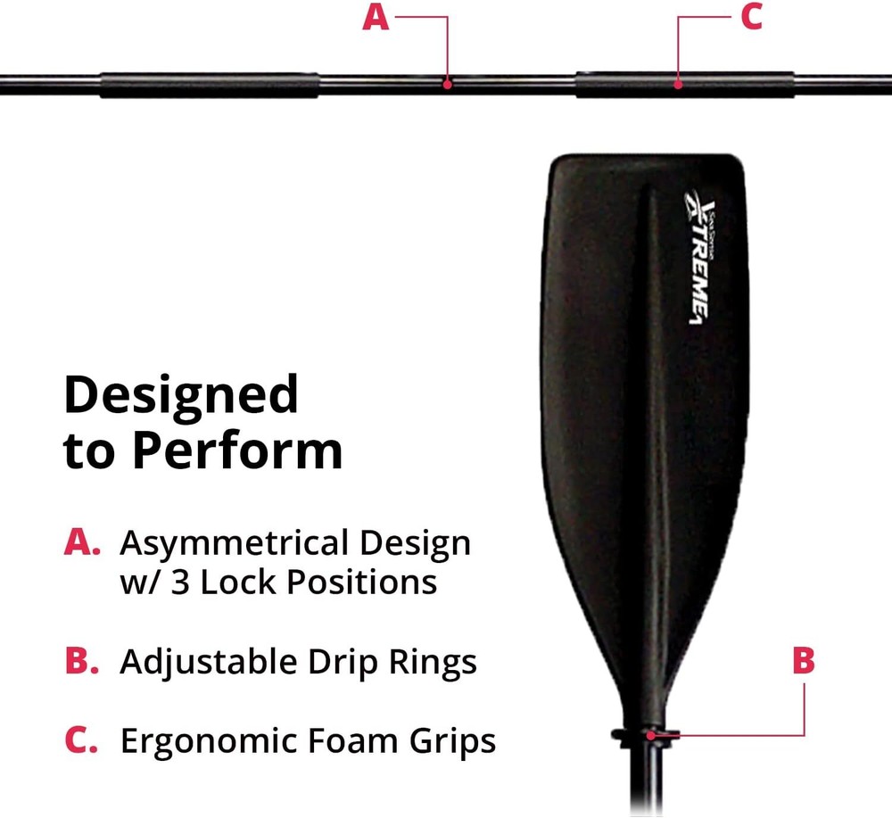 Seasense 96 Inch Adjustable Kayak Paddle Lightweight Durable Design