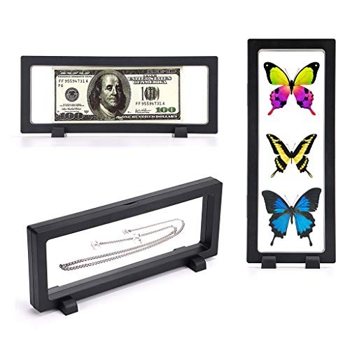 Skelang 3 Pcs 3D Floating Display Case, Black Display Stand Assorted Sizes