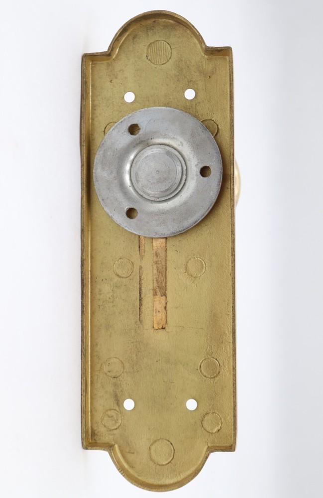 Art Deco Cast Brass Dummy Door Knob Set