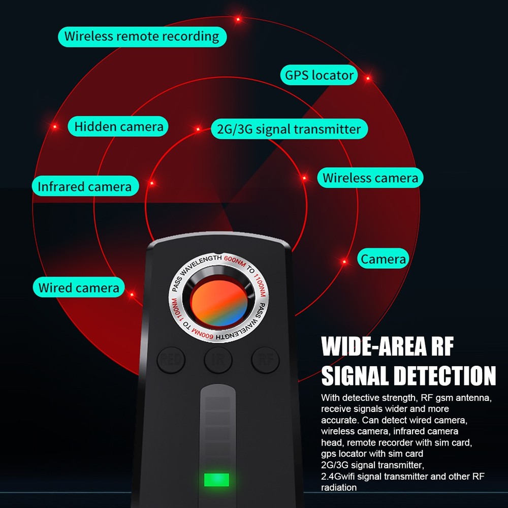 Anti-Spy Hidden Camera Wireless Detector Bug GPS Tracker Finder Scanner Device_