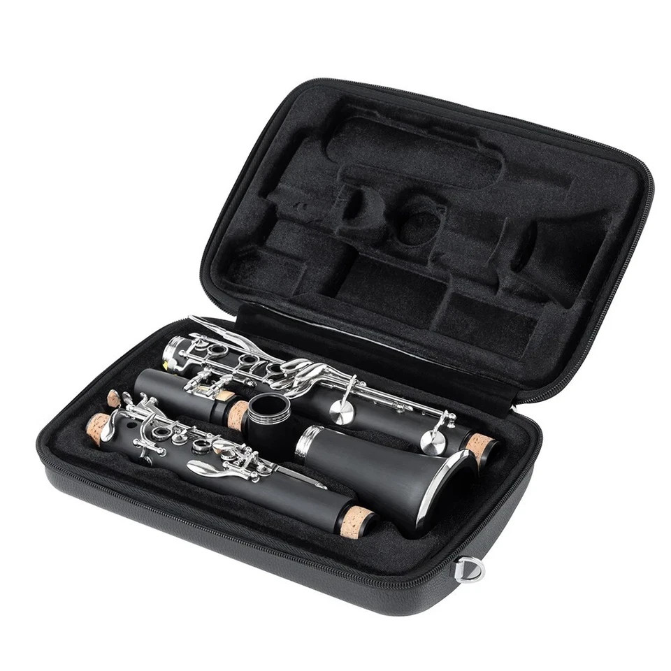 Black Leather Mini Clarinet leather bag Storage box Shockproof Clarinet case